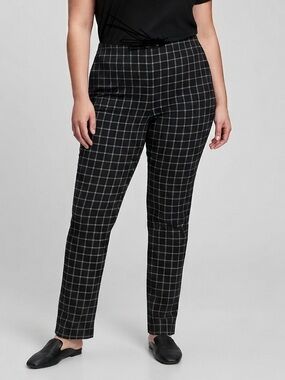 😍CLEARANCE - ELLE Skinny Ankle Black Grid Stretch Skinny Pants size XL
